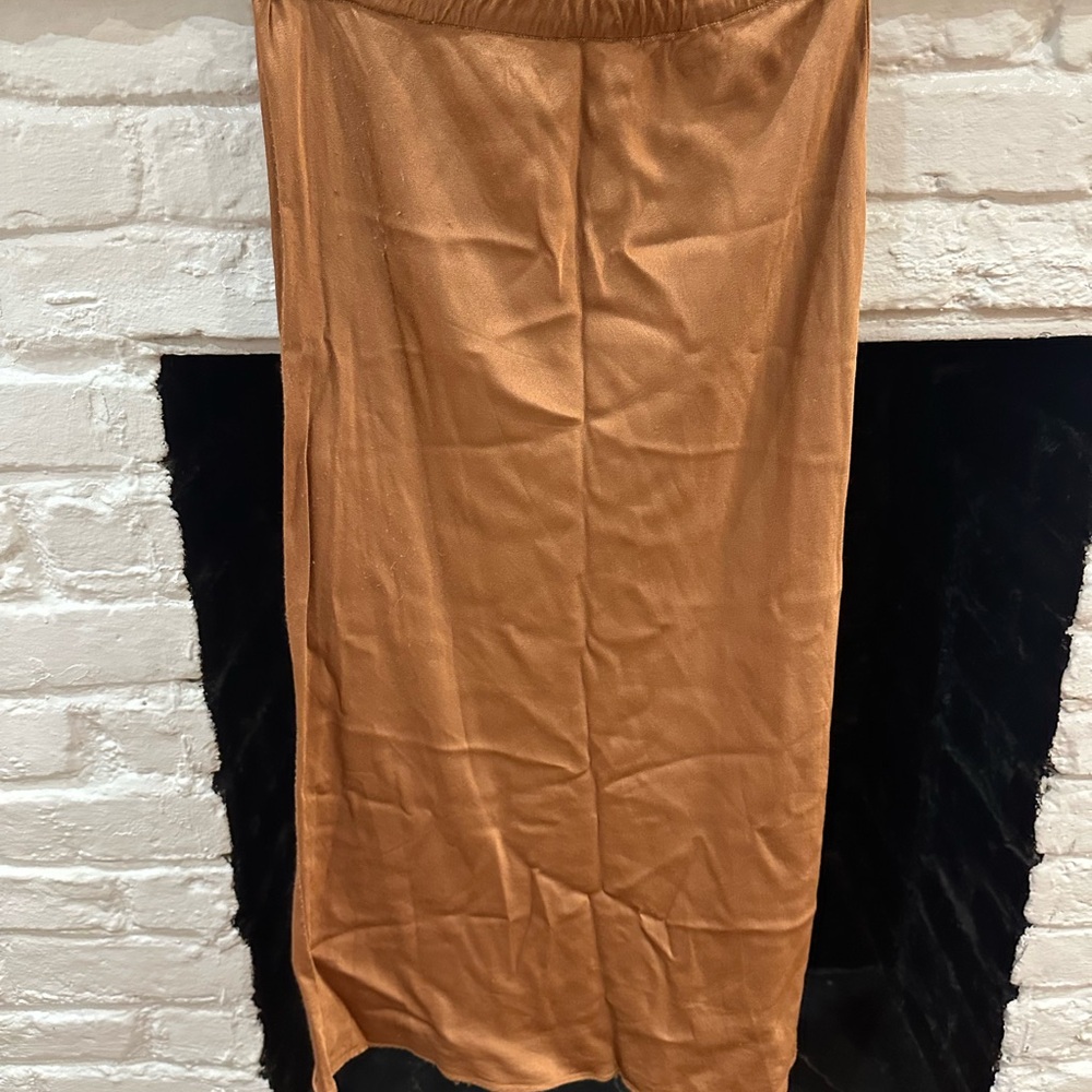 Elegant Copper Midi Skirt